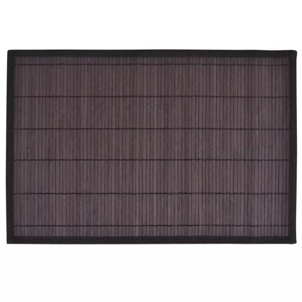 6 Bamboo Placemats 30 X 45 Cm Dark Brown Image 2