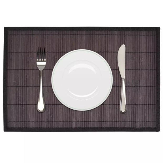 6 Bamboo Placemats 30 X 45 Cm Dark Brown
