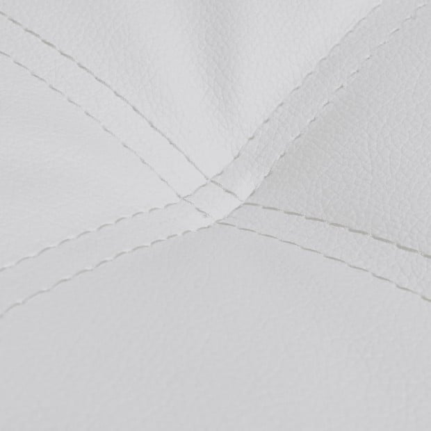 Chaise Longue With Pillow White Faux Leather Image 2