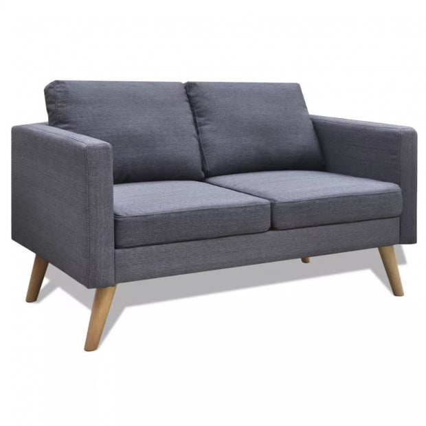 Sofa 2-seater Fabric Dark Grey