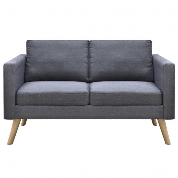 Sofa 2-seater Fabric Dark Grey Image 3