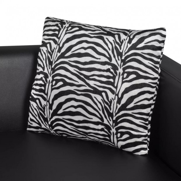 Sofa 3-seater Artificial Leather Black Image 5