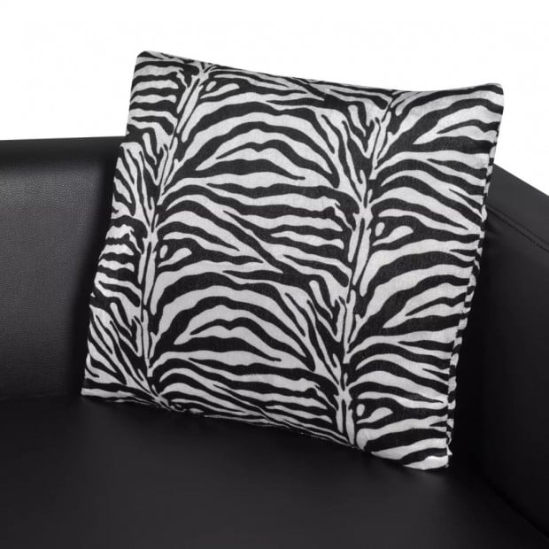 Sofa 2-seater Artificial Leather Black Image 5