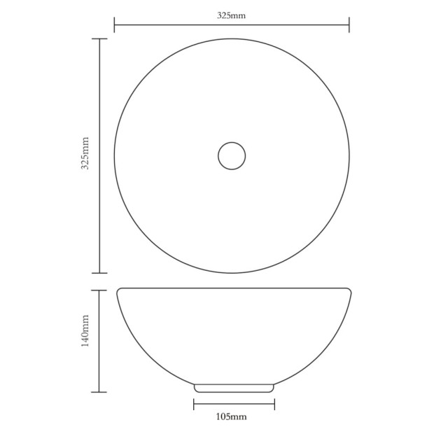 Ceramic Bathroom Sink Basin Black Round Image 6