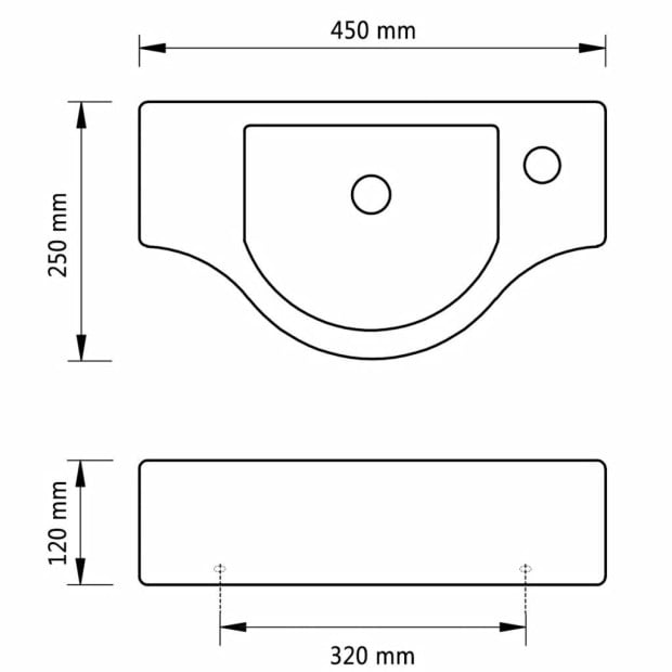Ceramic Bathroom Sink Basin With Faucet Hole Black Image 6