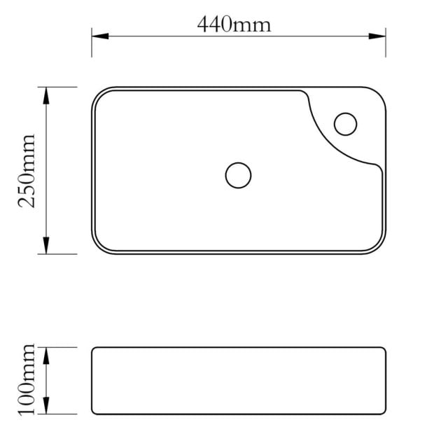 Ceramic Bathroom Sink Basin With Faucet Hole White Image 5