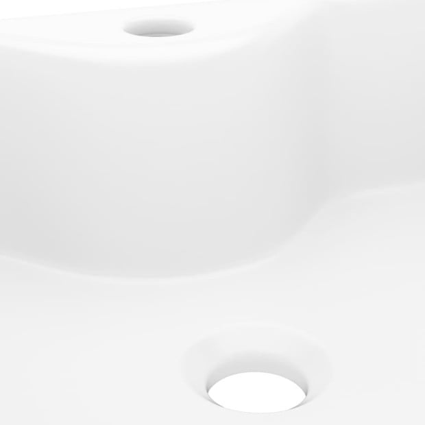 Ceramic Bathroom Sink Basin With Faucet Hole White Square Image 6