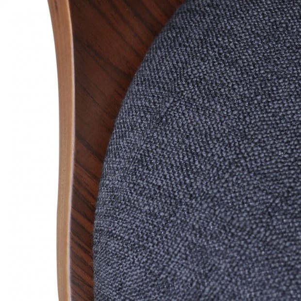 Dining Chairs 4 Pcs Dark Grey Bent Wood And Fabric Image 6