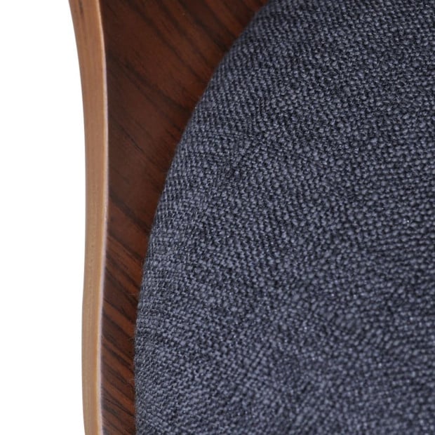 Dining Chairs 6 Pcs Dark Grey Bent Wood And Fabric Image 6