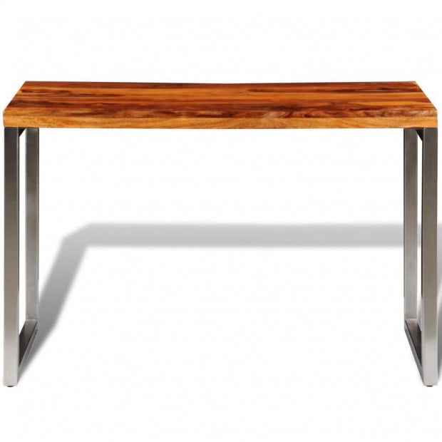 Solid Sheesham Wood Dining Table Office Desk With Steel Leg Image 5