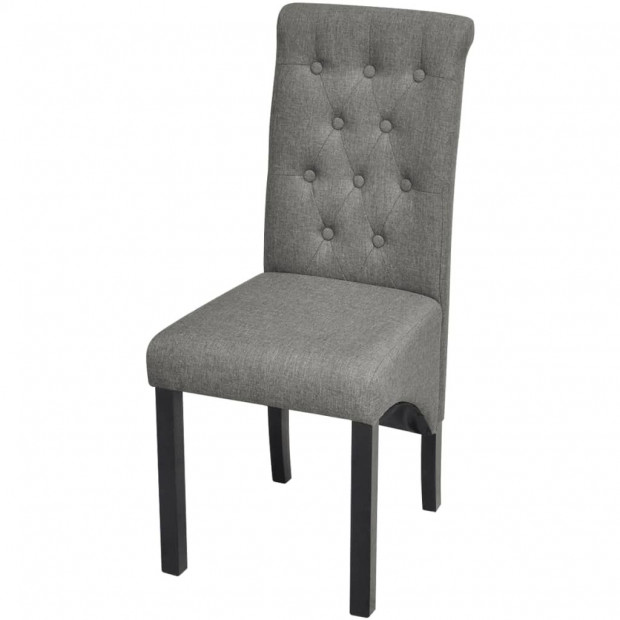 Dining Chairs 2 Pcs 100% Polyester  Light Grey Fabric Image 3