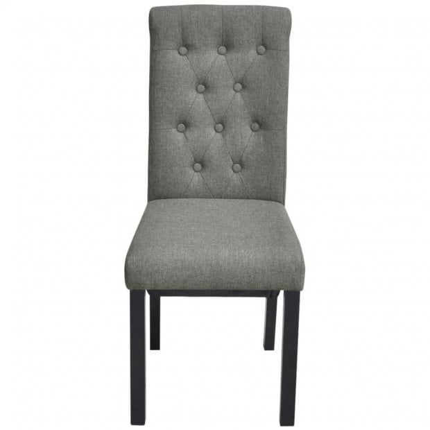Dining Chairs 2 Pcs 100% Polyester  Light Grey Fabric Image 4