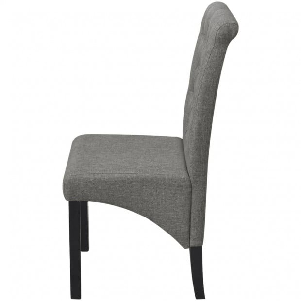 Dining Chairs 2 Pcs 100% Polyester  Light Grey Fabric Image 5