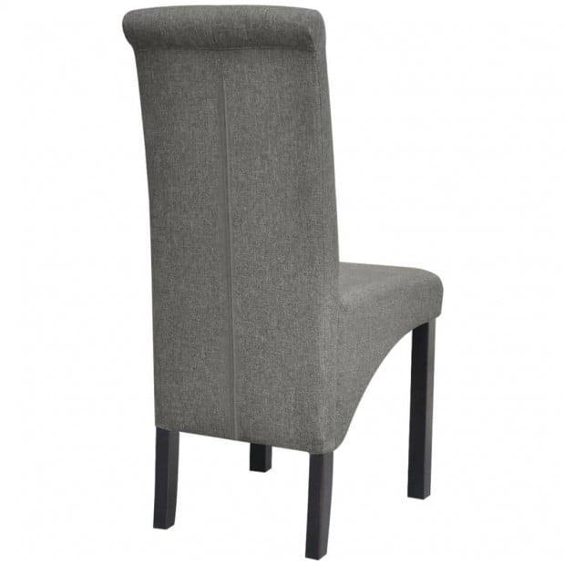 Dining Chairs 2 Pcs 100% Polyester  Light Grey Fabric Image 6
