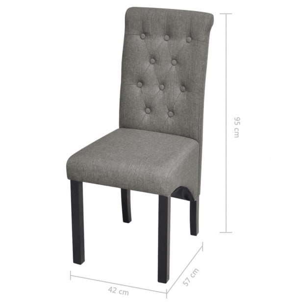 Dining Chairs 2 Pcs 100% Polyester  Light Grey Fabric Image 7