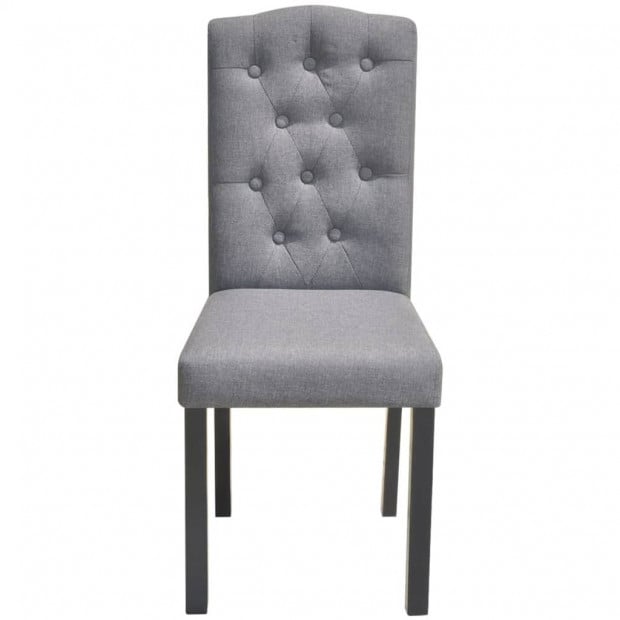 Dining Chairs 2 Pcs Light Grey Fabric Image 3