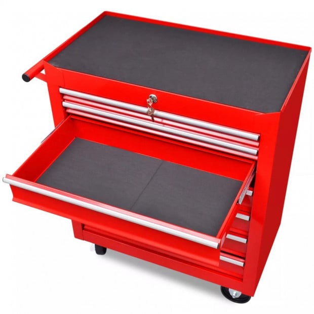 Workshop Tool Trolley 7 Drawers Red Image 3