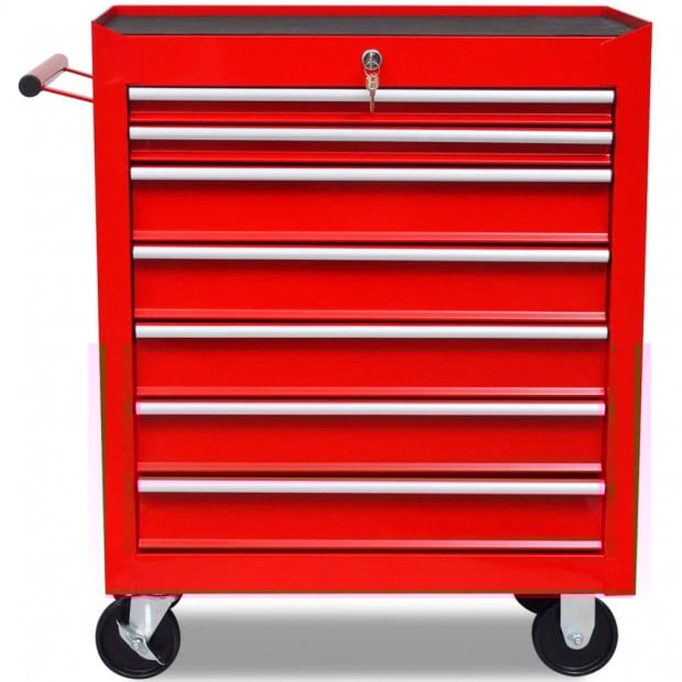 Workshop Tool Trolley 7 Drawers Red Image 4