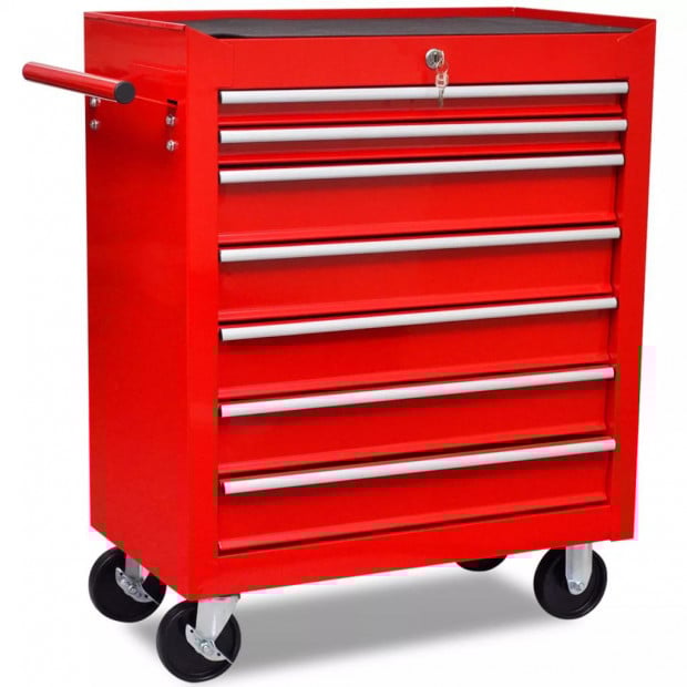 Workshop Tool Trolley 7 Drawers Red Image 5