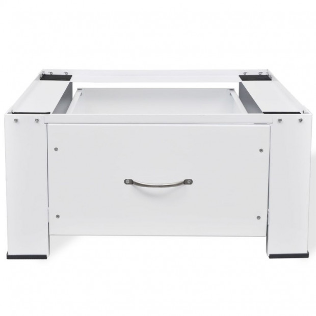 Washing Machine Pedestal With Drawer White Image 4