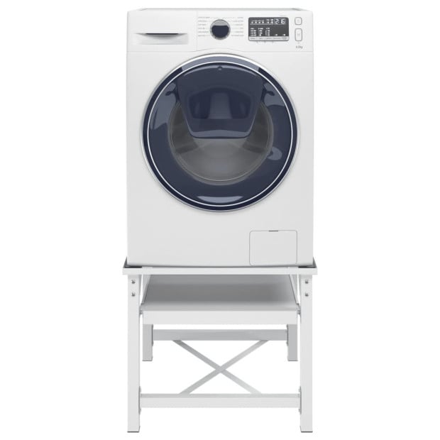 Washing Machine Pedestal With Pull-out Shelf White Image 2