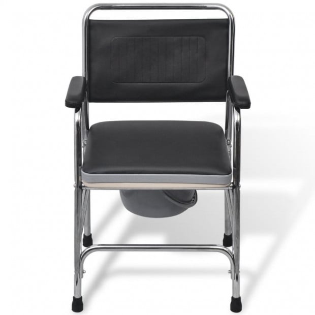 Commode Chair Steel Black Image 2