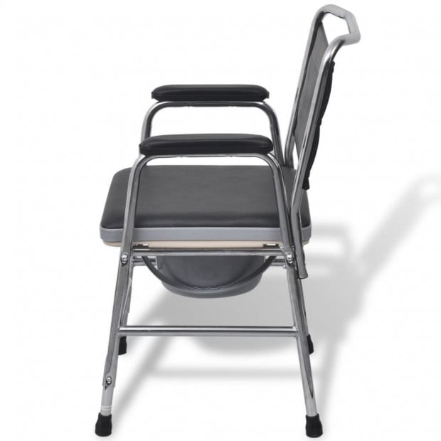 Commode Chair Steel Black Image 3