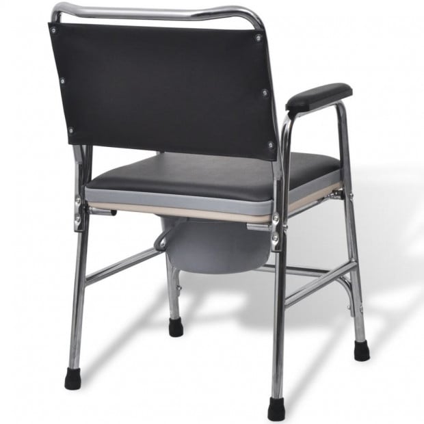 Commode Chair Steel Black Image 4