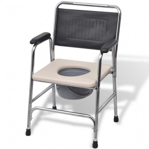 Commode Chair Steel Black Image 5