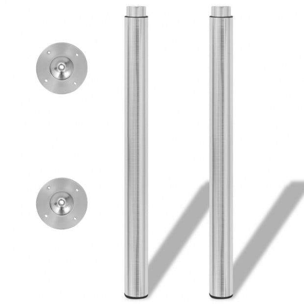 Telescopic Table Legs 2 Pcs Brushed Nickel 710 Mm-1100 Mm Image 2