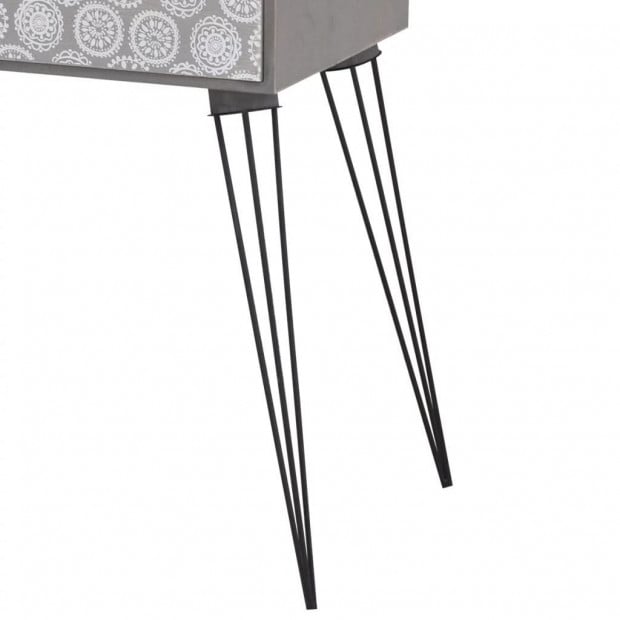 Nightstand With 1 Drawer Rectangular Grey Image 5