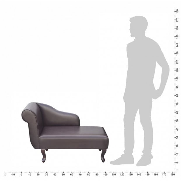 Chaise Longue Brown Faux Leather Image 3