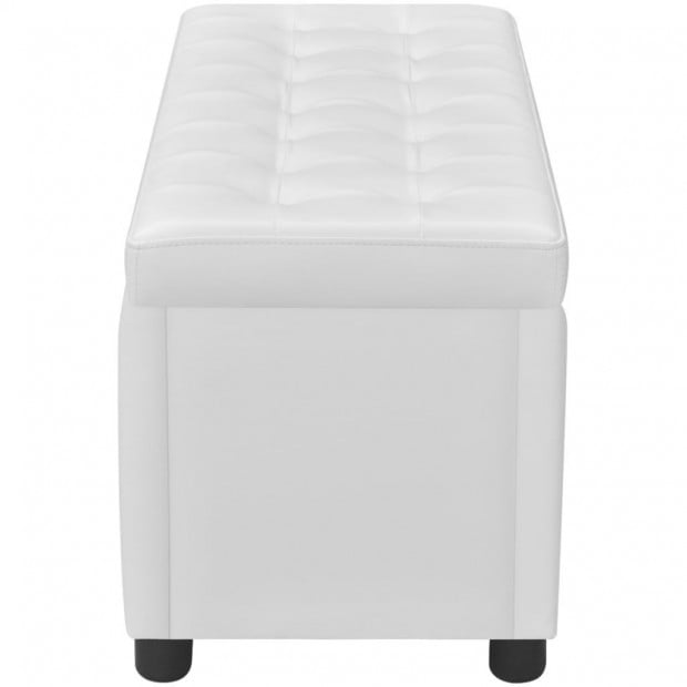 Storage Ottoman Artificial Leather White Image 5