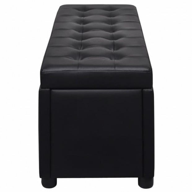 Storage Ottoman Artificial Leather Black Image 5
