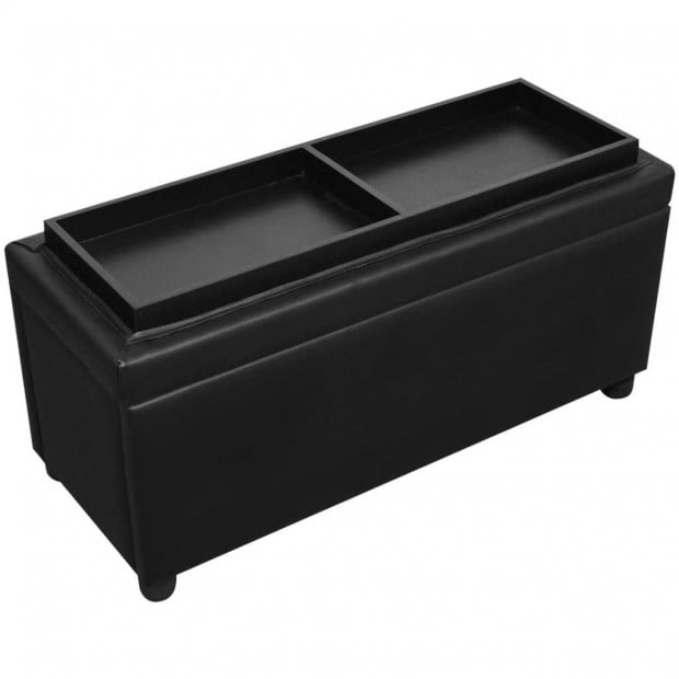 Storage Ottoman Artificial Leather Black Image 7