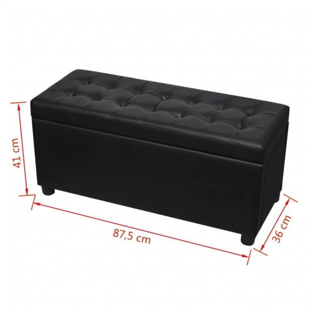 Storage Ottoman Artificial Leather Black Image 8
