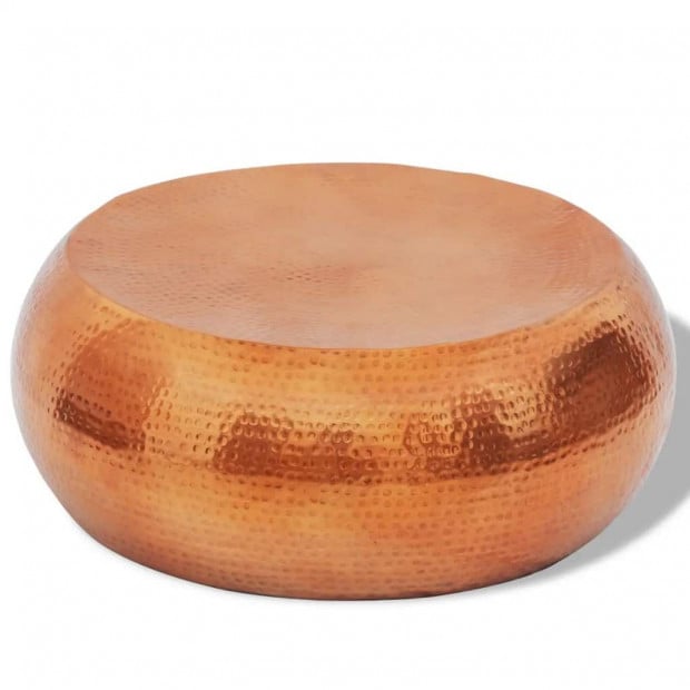 Hammered Aluminium Coffee Table Brass/copper Colour