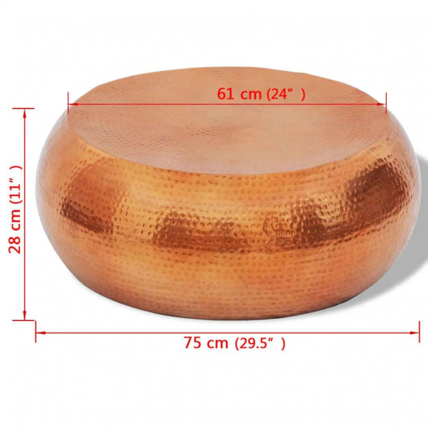 Hammered Aluminium Coffee Table Brass/copper Colour Image 4