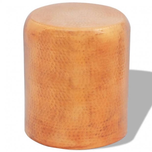 Hammered Aluminium Stool/side Table Brass/copper Colour