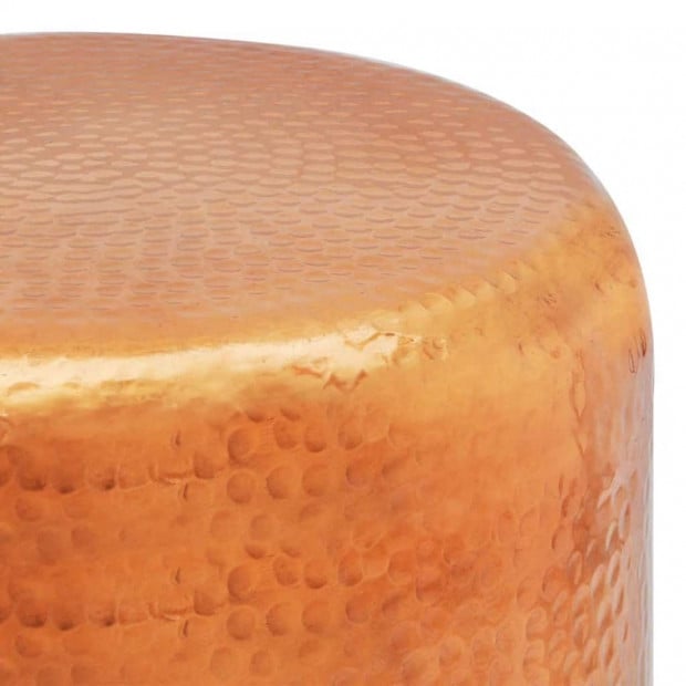 Hammered Aluminium Stool/side Table Brass/copper Colour Image 3