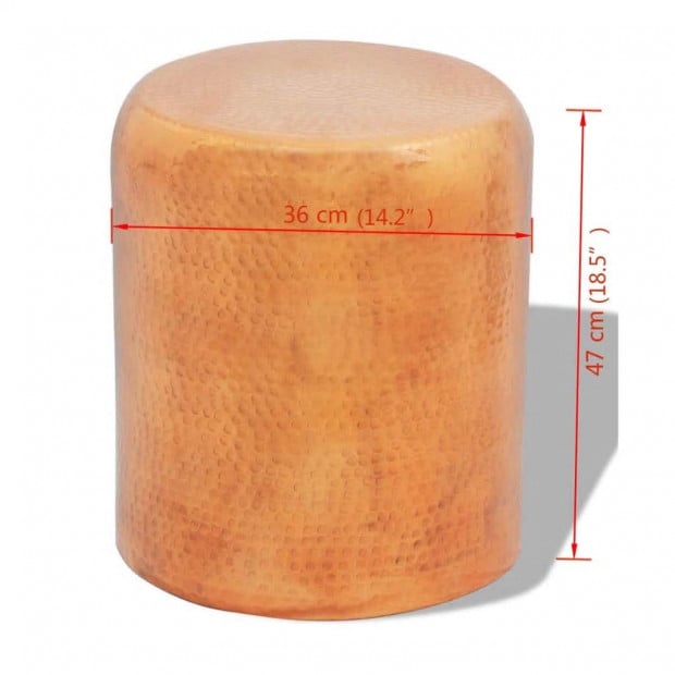 Hammered Aluminium Stool/side Table Brass/copper Colour Image 4