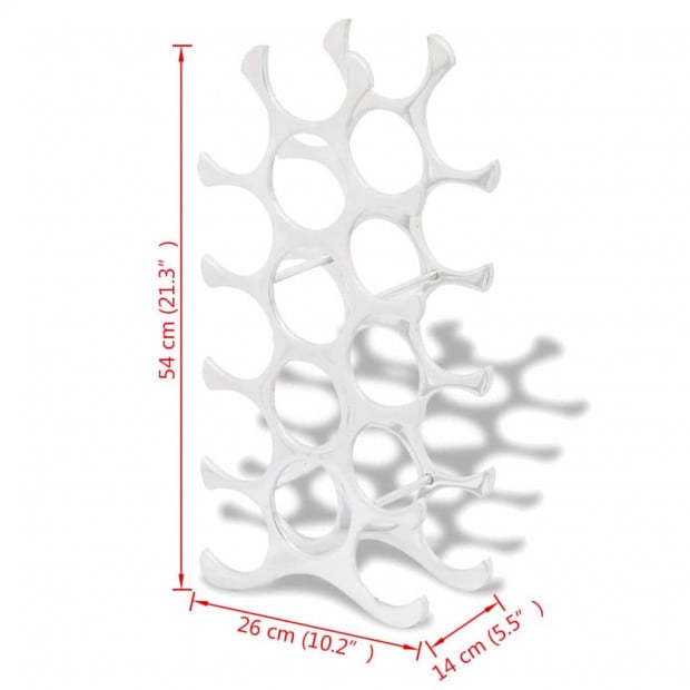 Wine Stand For 15 Bottles Silver Aluminium Image 4