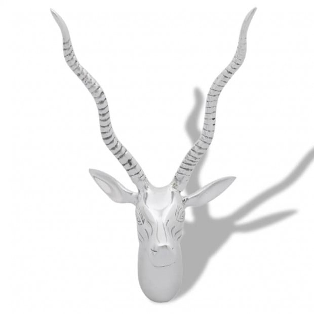 Wall Mounted Gazelles Head Decoration Aluminium Silver 33 Cm Image 3