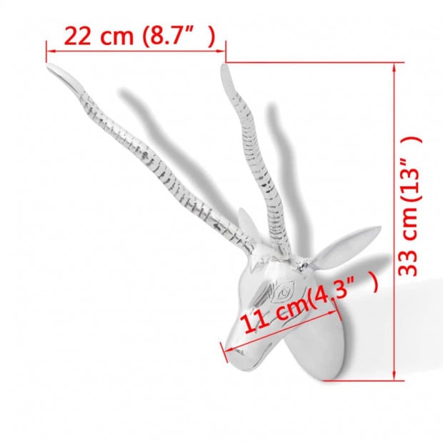 Wall Mounted Gazelles Head Decoration Aluminium Silver 33 Cm Image 5