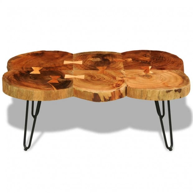 Coffee Table 35 Cm 6 Trunks Solid Sheesham Wood Image 2