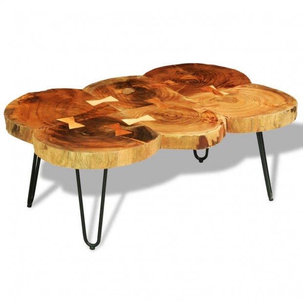 Coffee Table 35 Cm 6 Trunks Solid Sheesham Wood Image 3