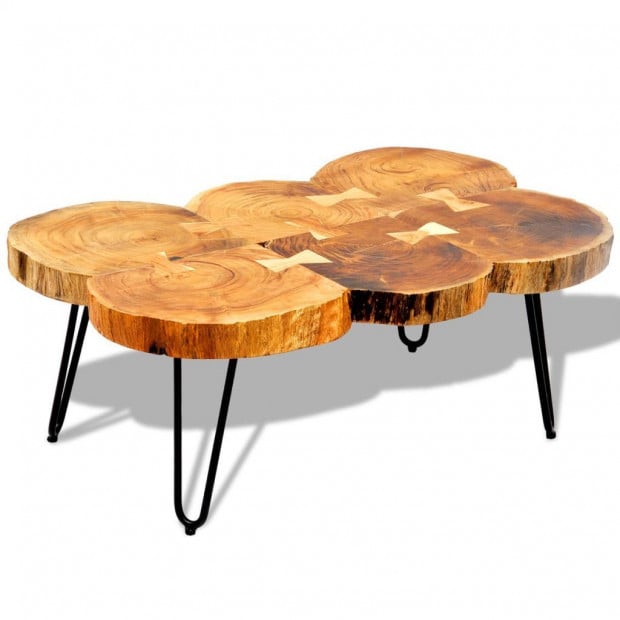 Coffee Table 35 Cm 6 Trunks Solid Sheesham Wood Image 4