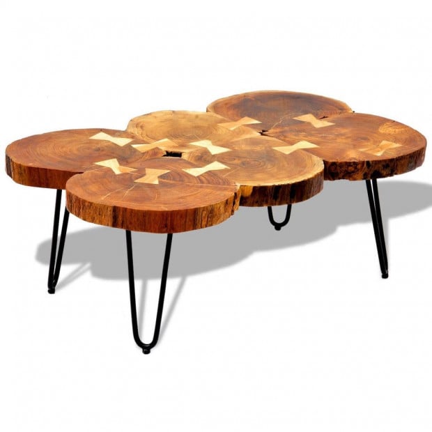 Coffee Table 35 Cm 6 Trunks Solid Sheesham Wood Image 7