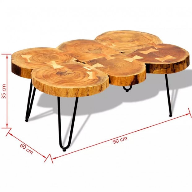 Coffee Table 35 Cm 6 Trunks Solid Sheesham Wood Image 9