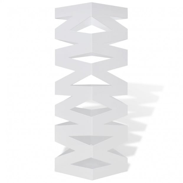White Square Umbrella Stand Storage Holder Walking Stick Steel 48.5 Cm Image 2